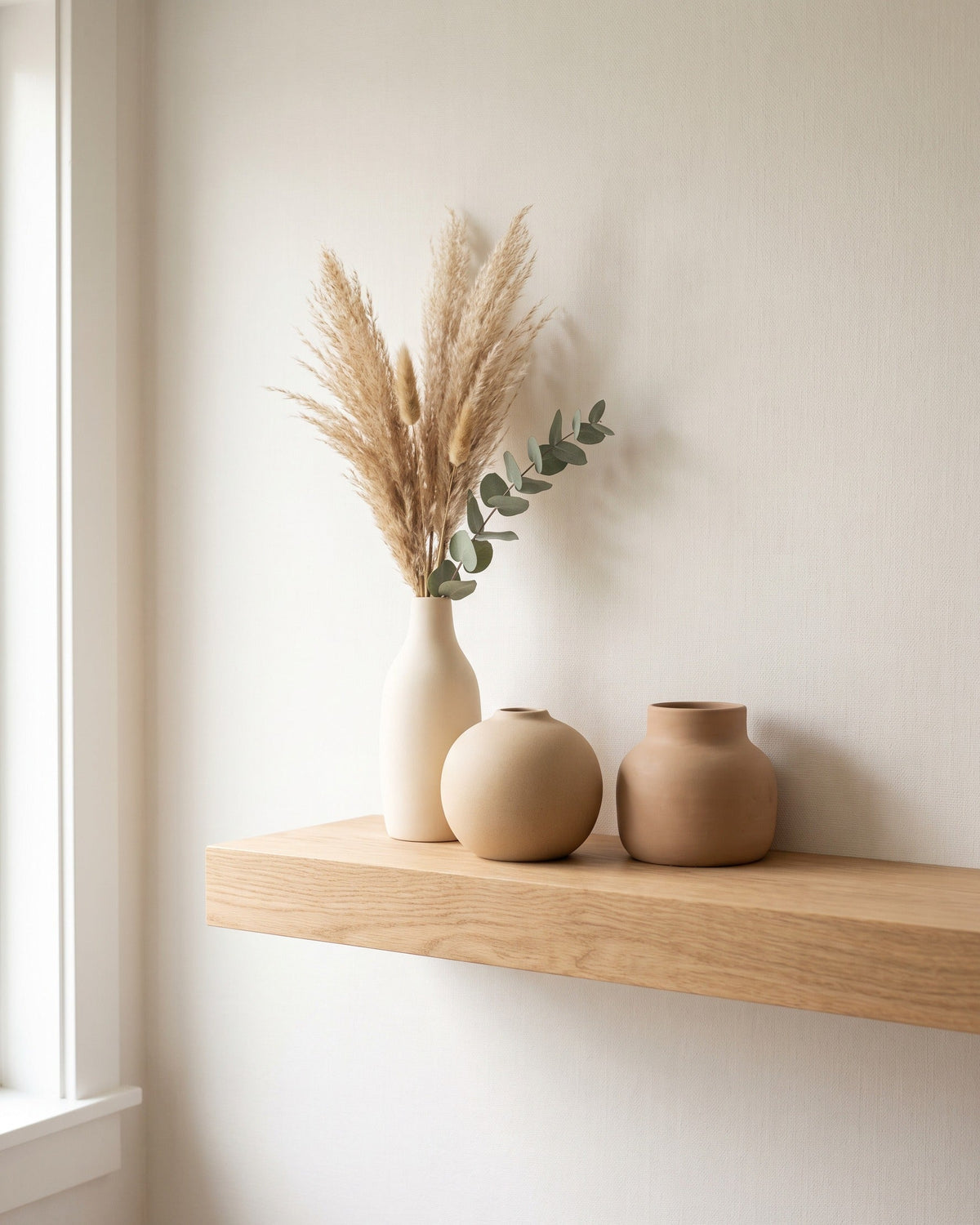 Vases and planters in warm neutral tones
