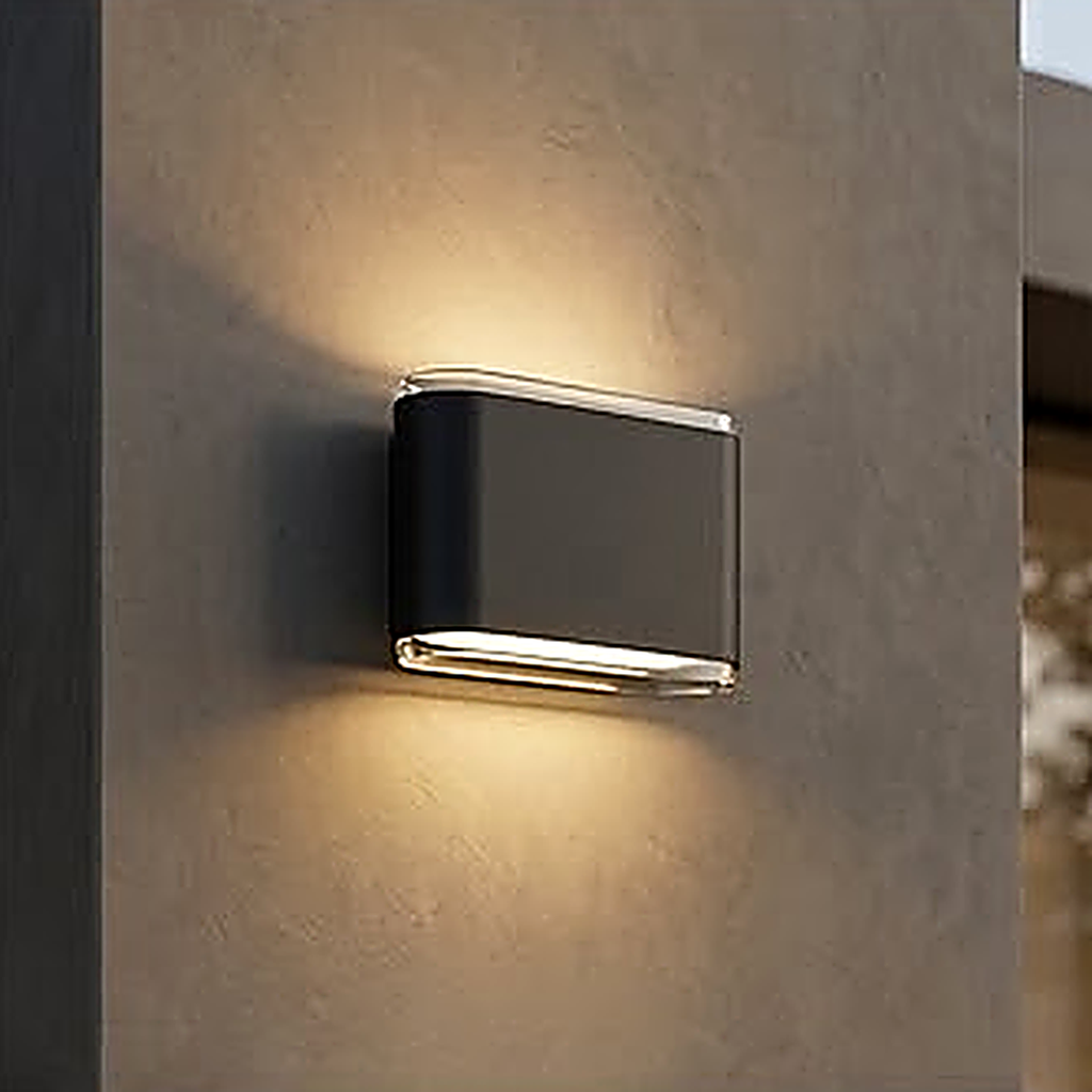 Body 6, the slim bar, 17.5 x 2.8 x 9 cm and outdoor rated, projecting under 3 cm from a plaster wall